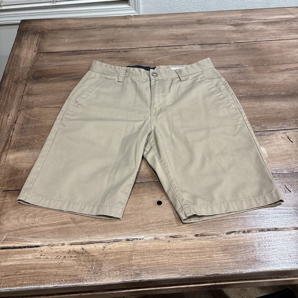 Volcom Vmonty Shorts Mens‎ 31 Khaki Stretch Skateboard 10" Inseam